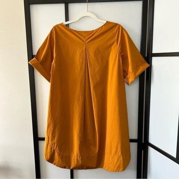 [2] NWT COS Golden Mustard Yellow Lightweight A-line Shift Dress 100% Cotton - Picture 7 of 13